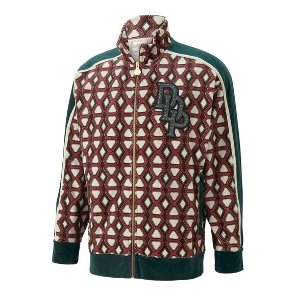 Puma x Dapper Dan Mens T7 Velour Track Jacket Size XL Red Cream Green New NWT - Picture 2 of 11